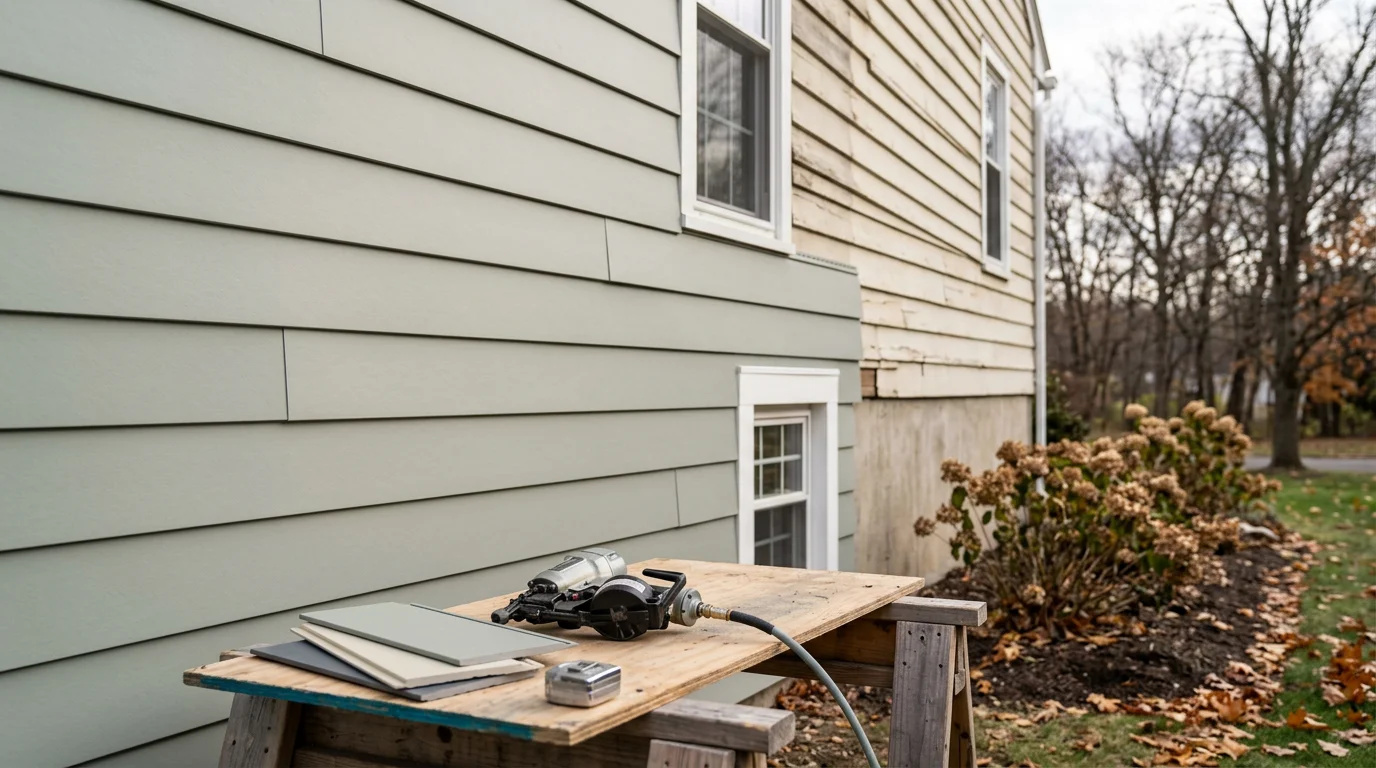 New siding installed on a residential home in the Rochester area